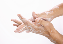 手洗い、消毒の徹底